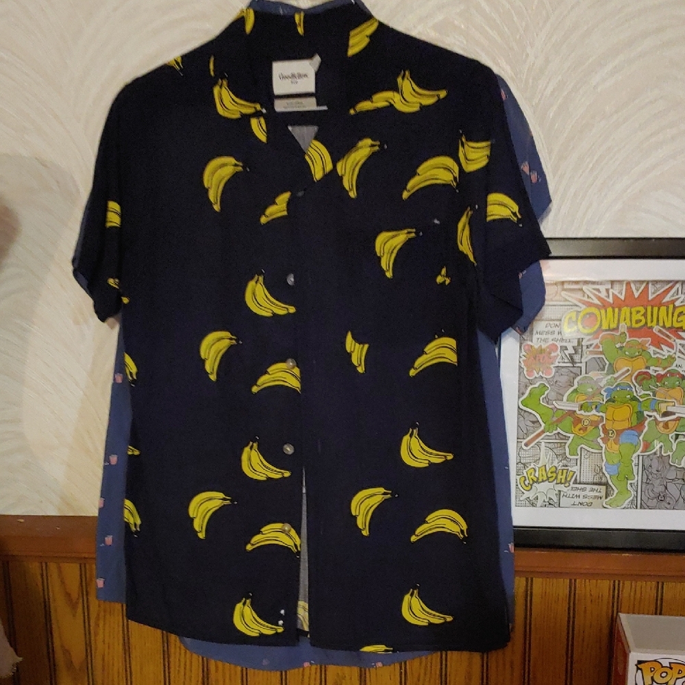Goodfellow & Co Navy Banana Print Shirt